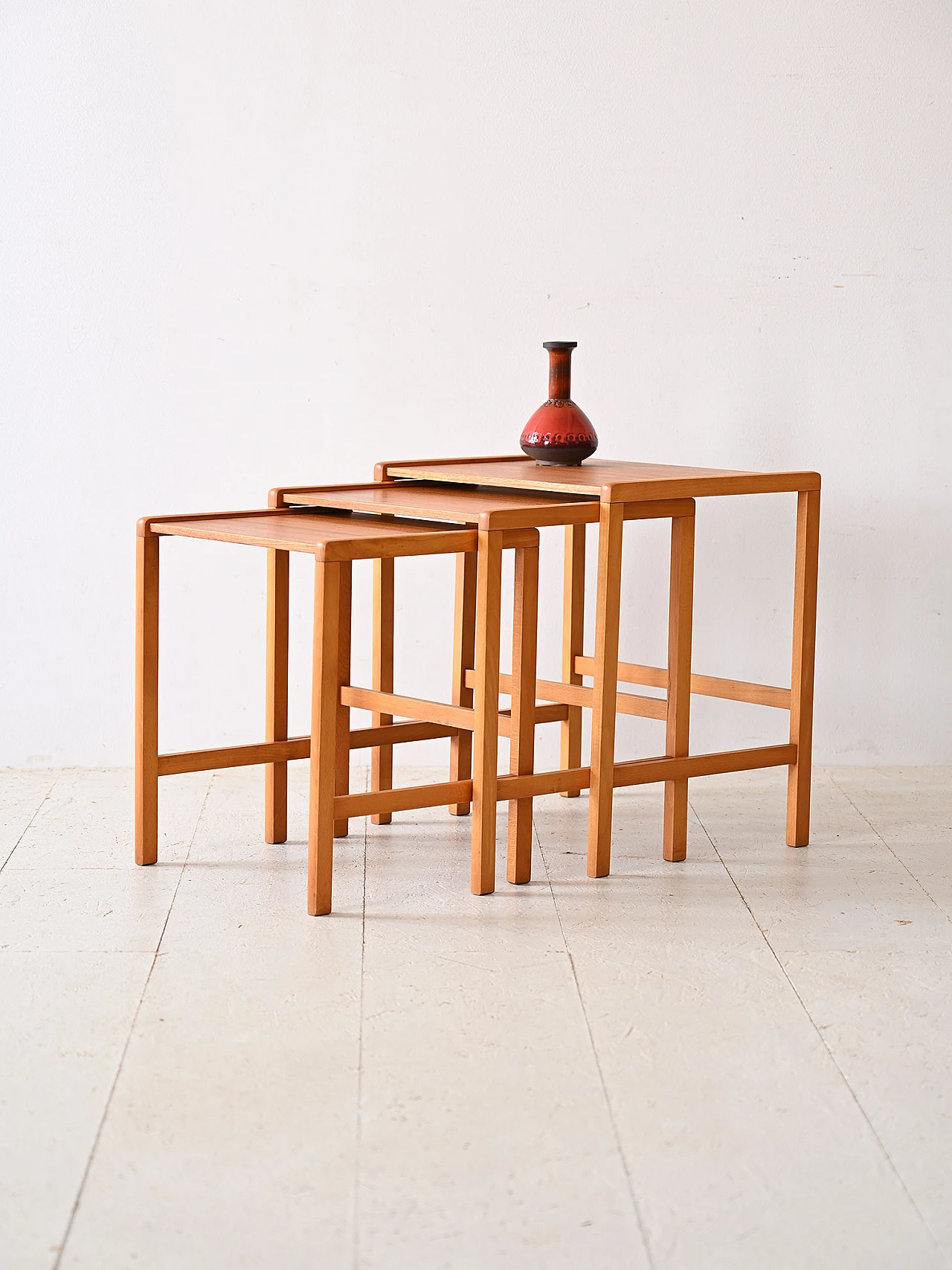 3 Scandinavian teak nesting tables, 1960s 1