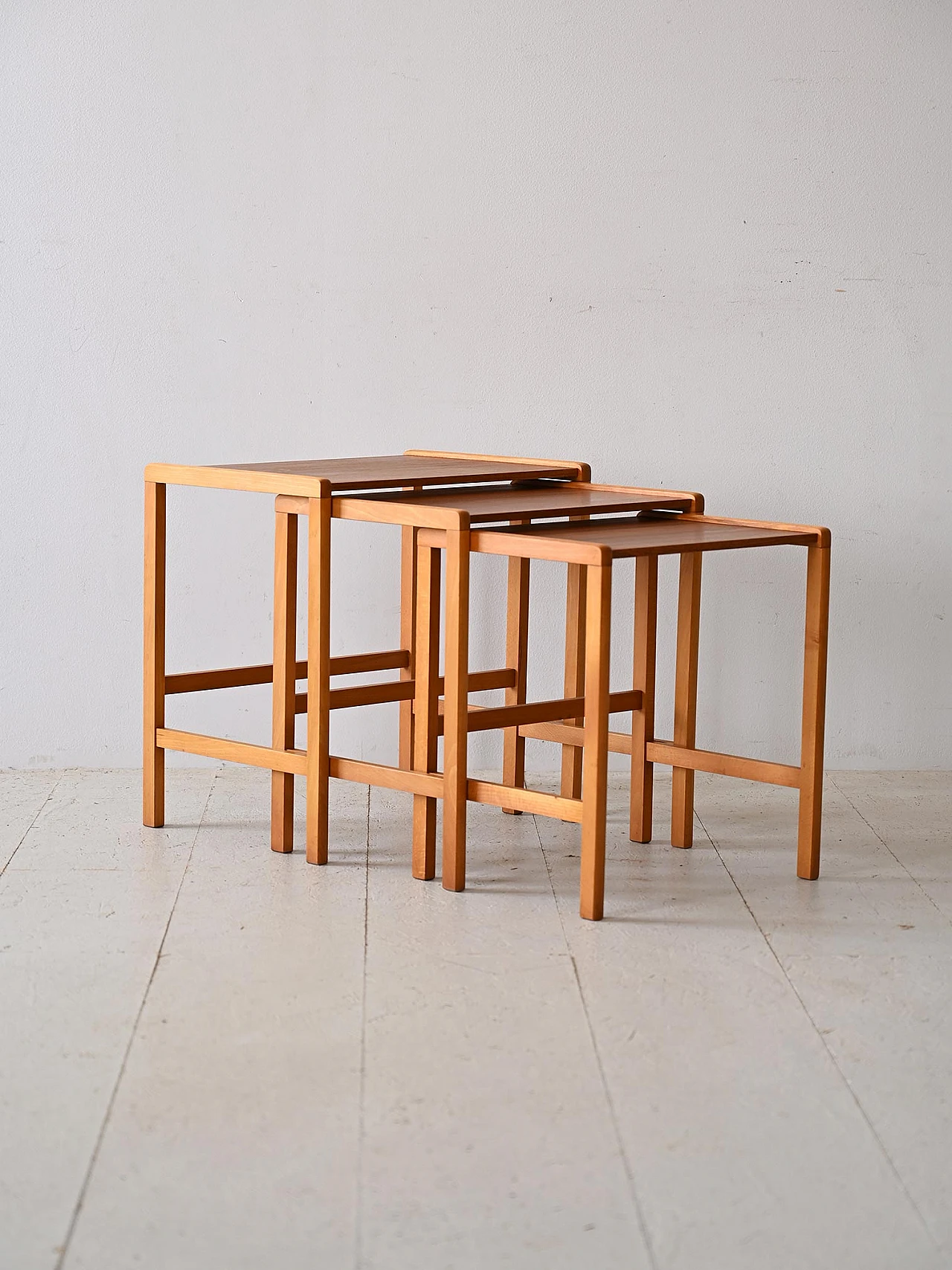 3 Scandinavian teak nesting tables, 1960s 3