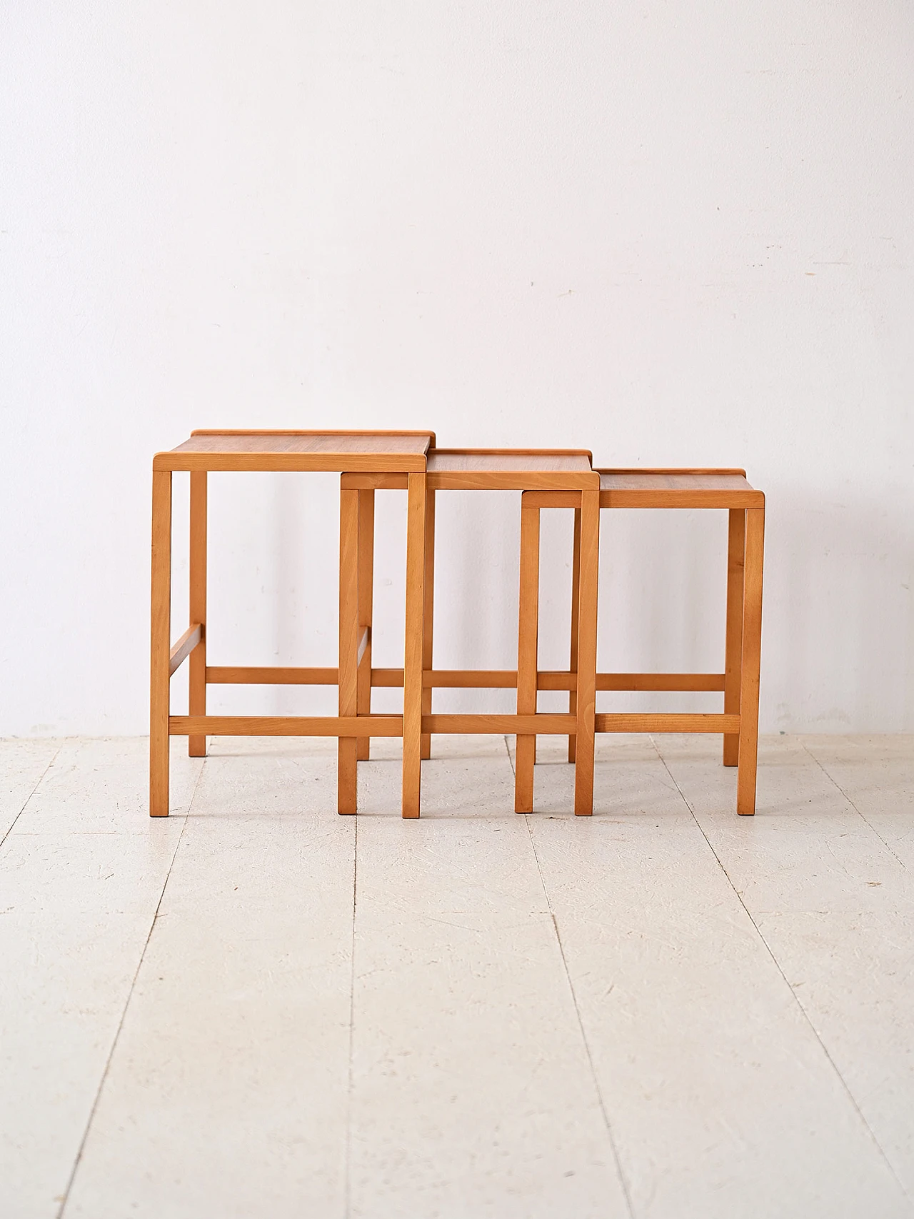 3 Scandinavian teak nesting tables, 1960s 4