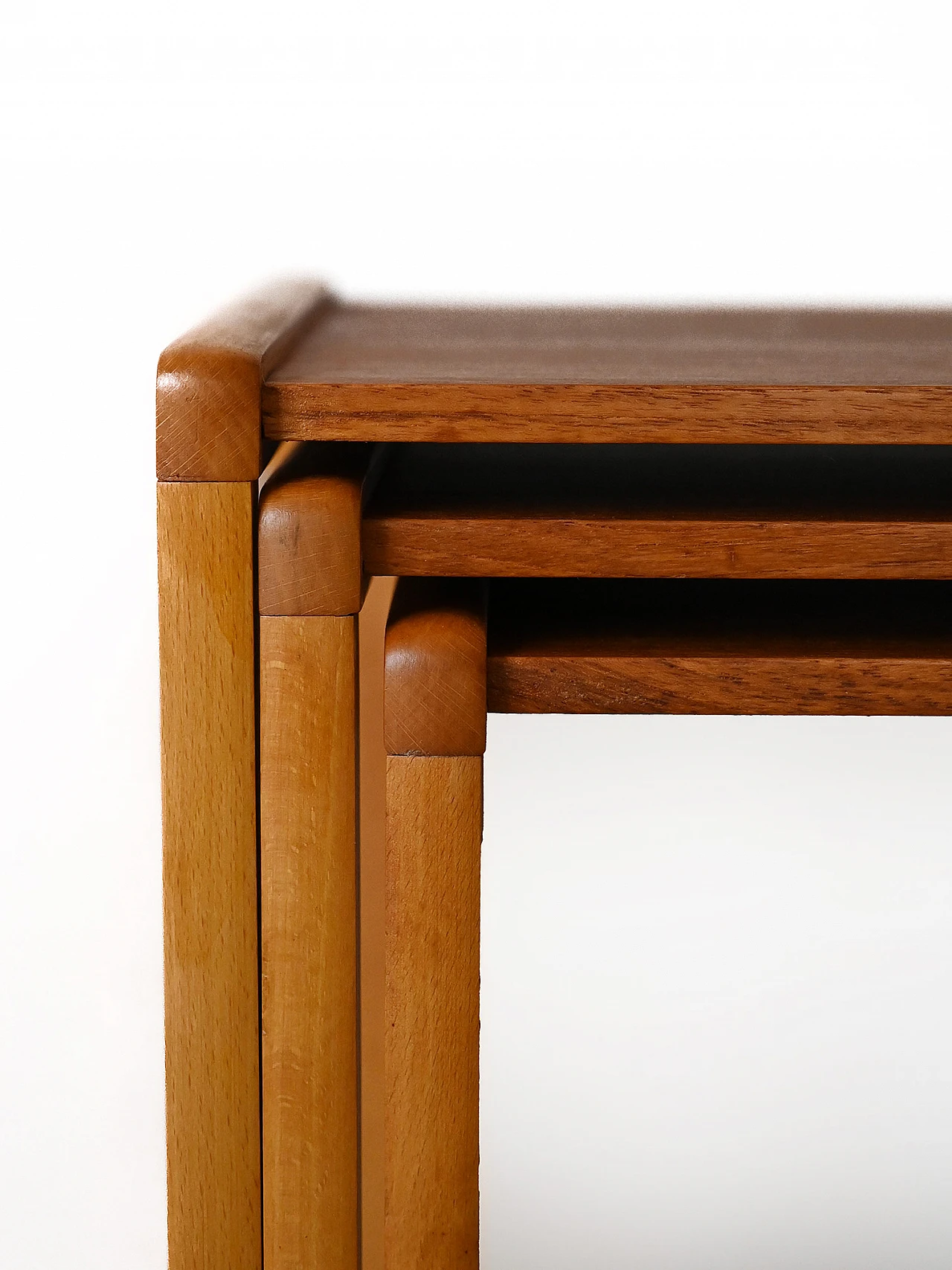 3 Scandinavian teak nesting tables, 1960s 6