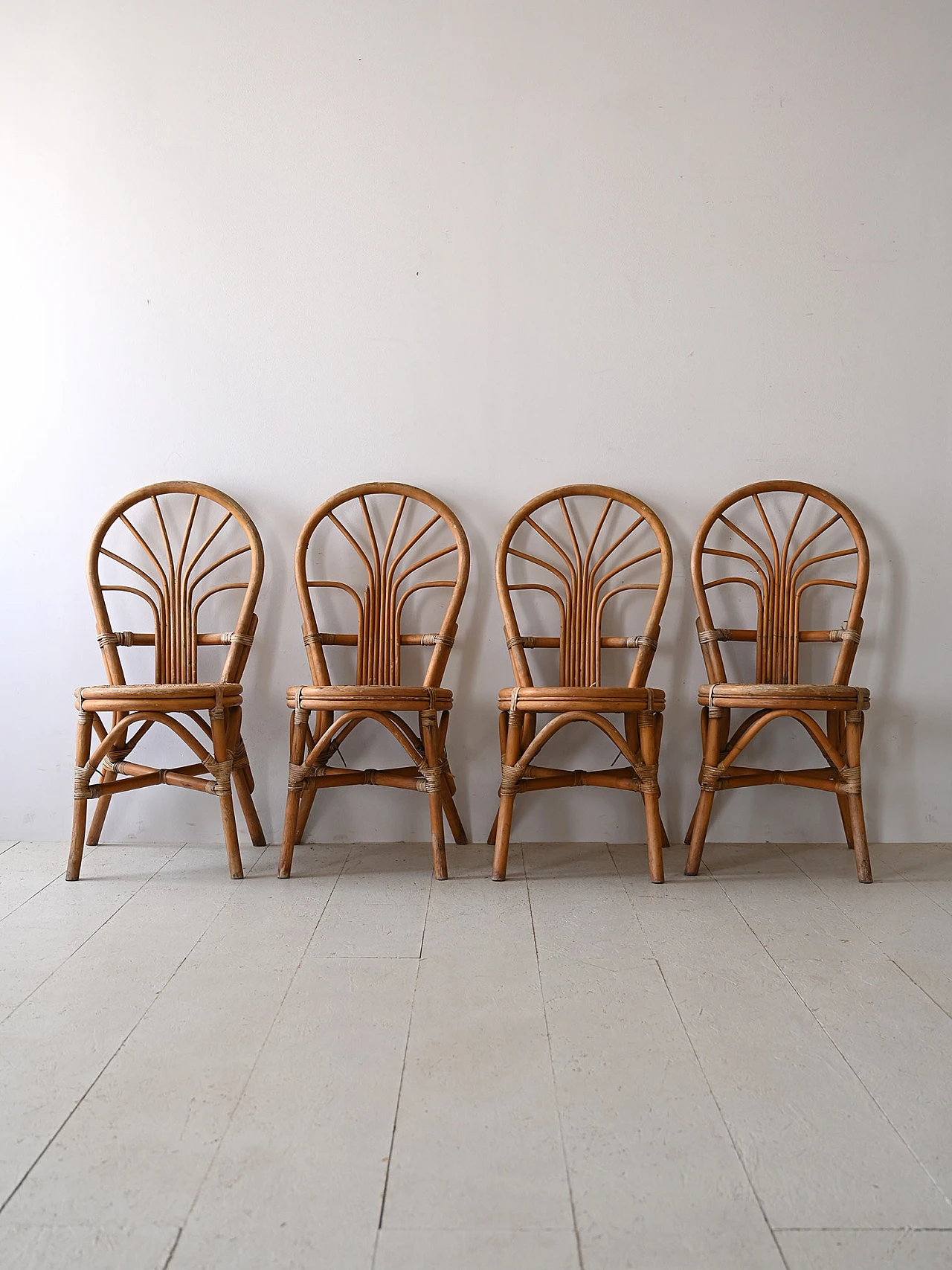 4 Bamboo chairs, 1960s 1