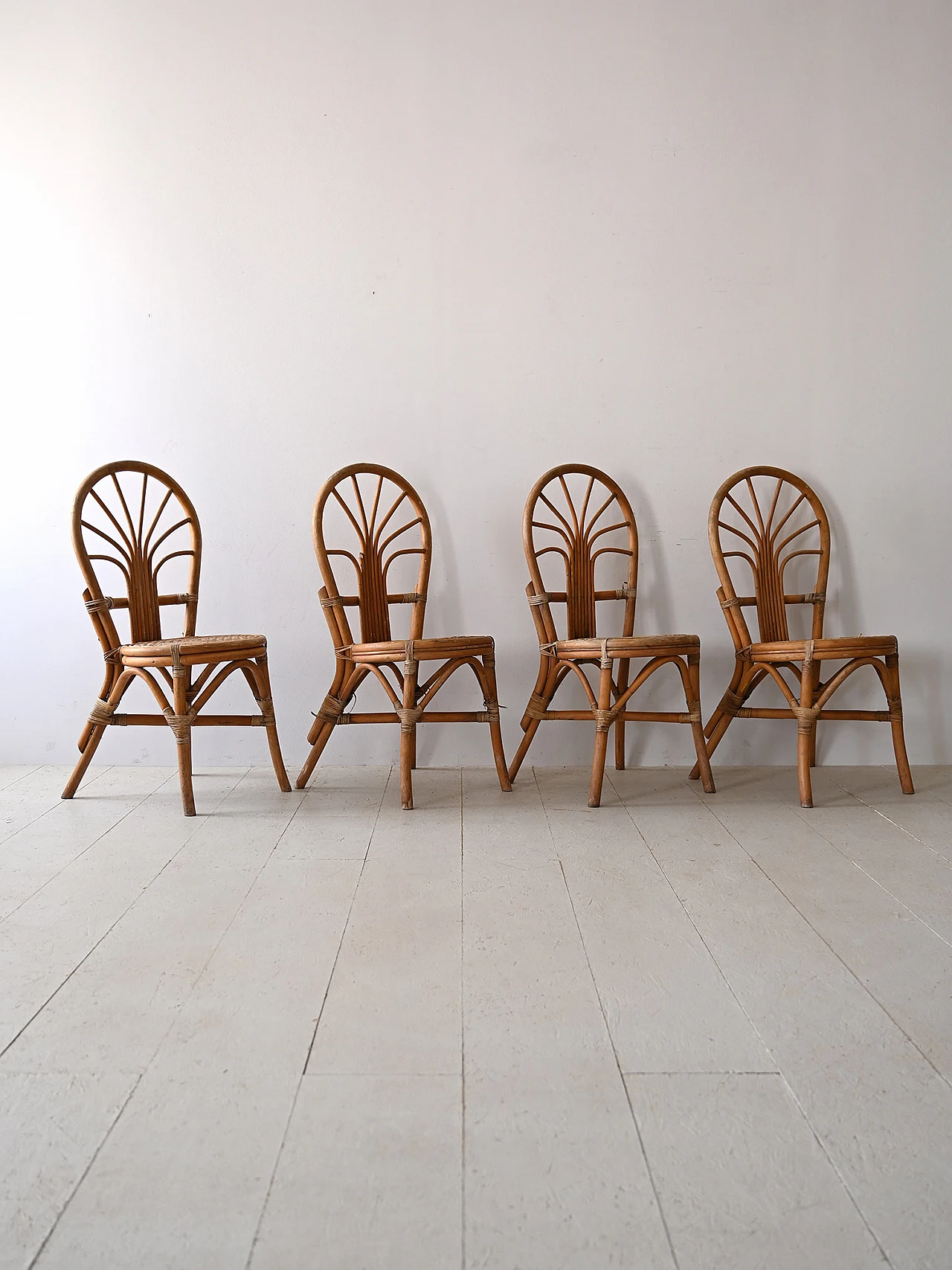 4 Bamboo chairs, 1960s 2