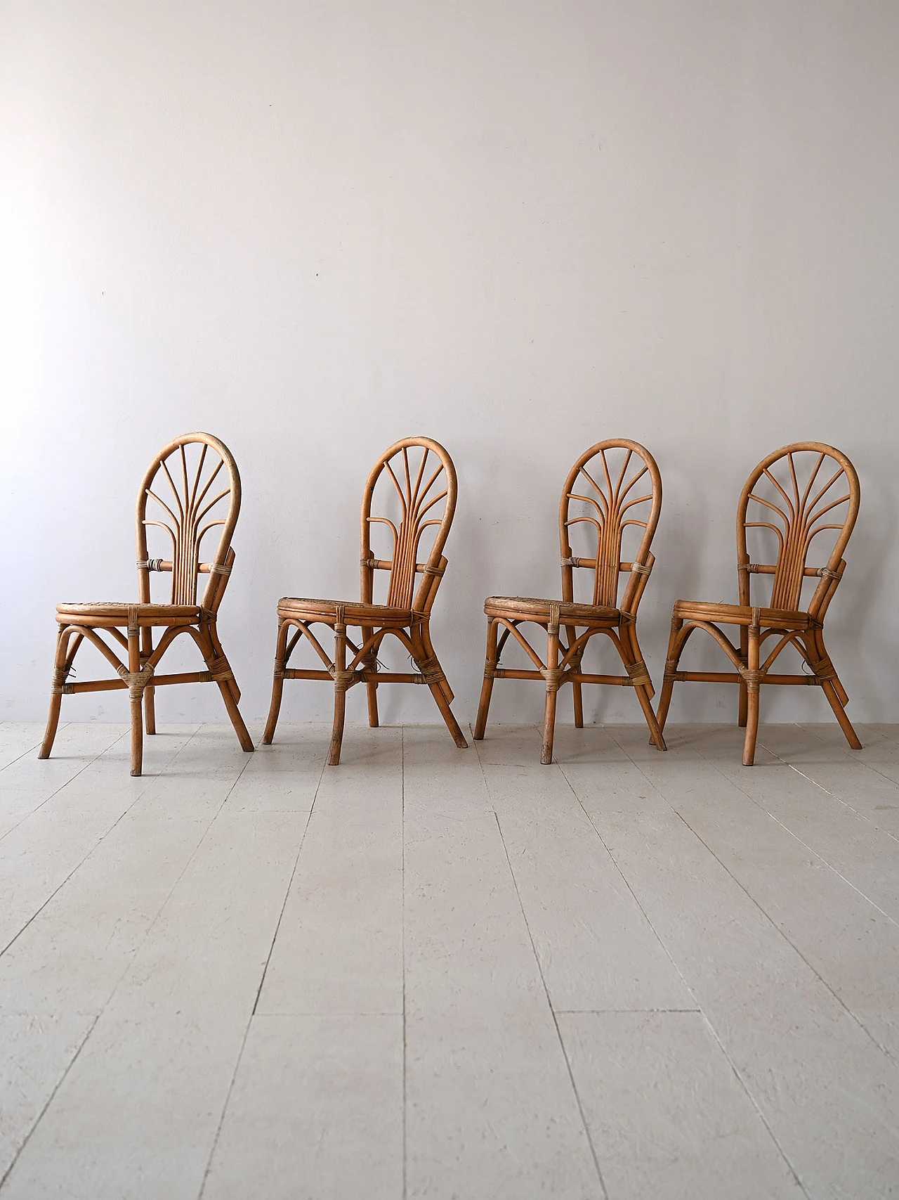 4 Bamboo chairs, 1960s 3