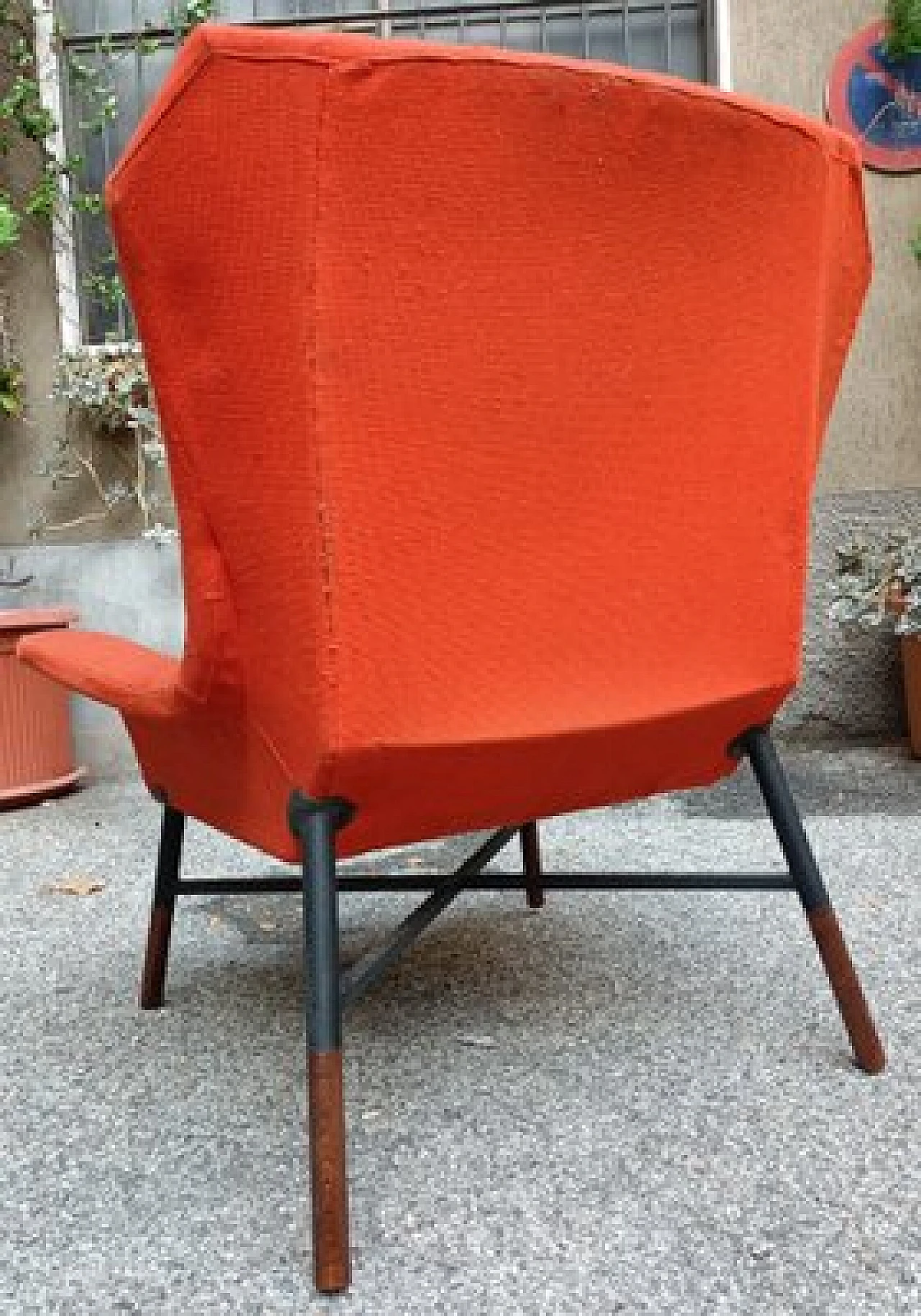 Giulietta armchair in orange fabric by BBPR for Arflex, 1958 5