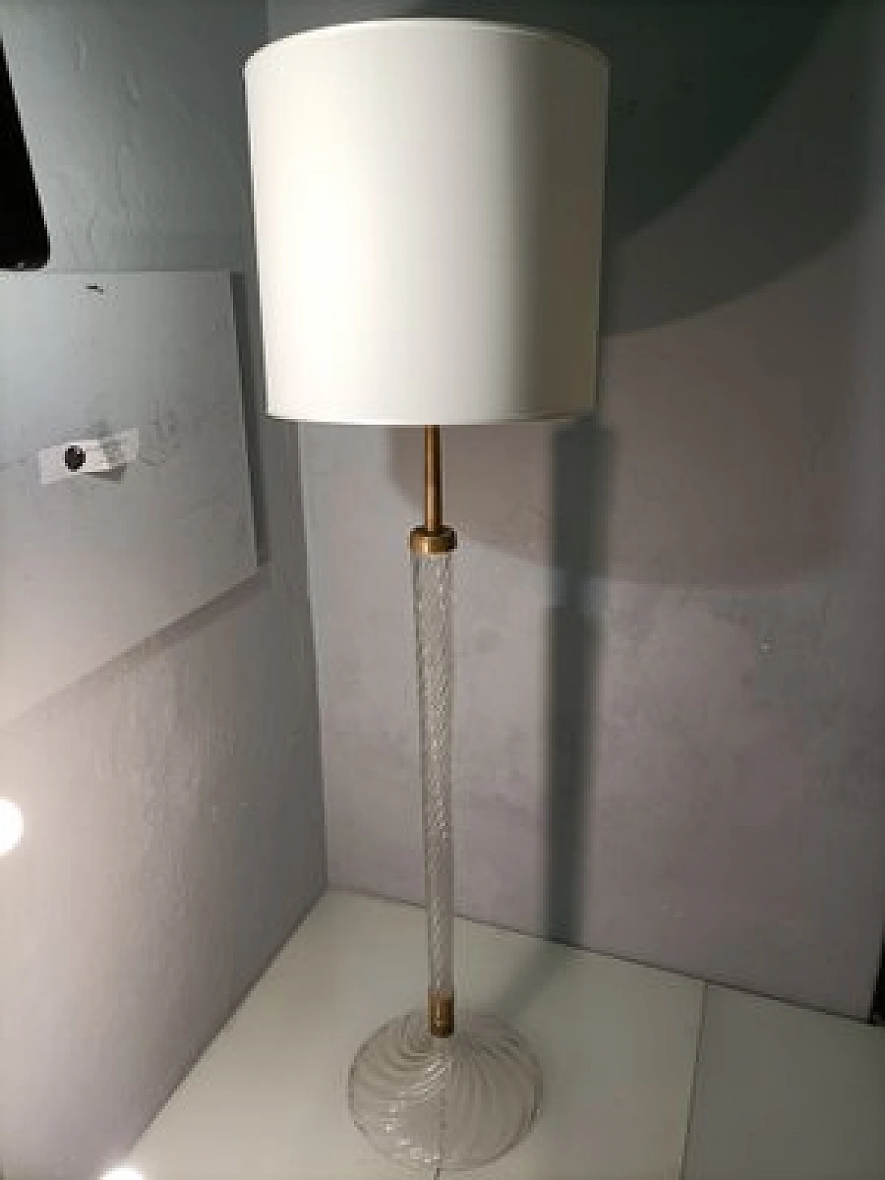 Lampada da terra 529 in vetro di C. Scarpa per Venini, anni '40 6