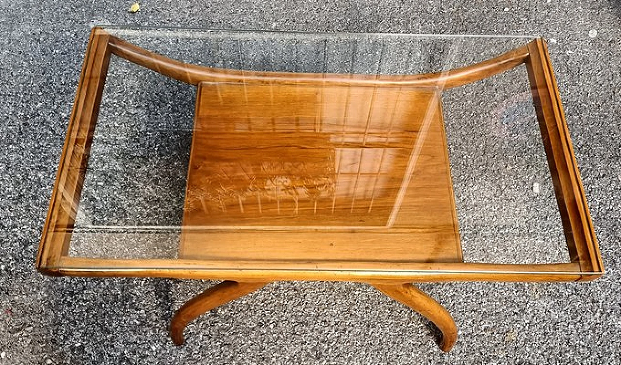 Side table in glass & wood attributed to Ico & Luisa Parisi, 1950s 4