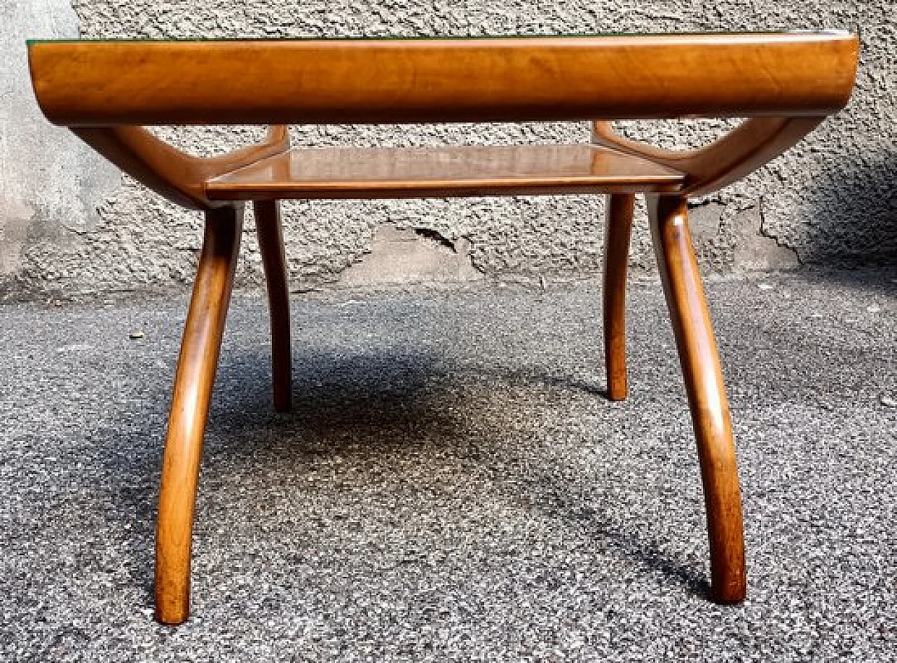 Side table in glass & wood attributed to Ico & Luisa Parisi, 1950s 5