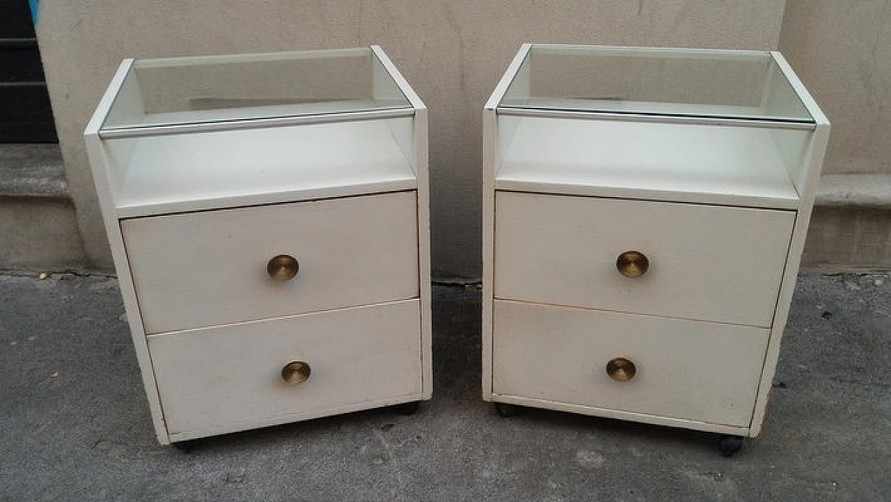 Pair of white bedside tables by Carlo De Carli for Sormani, 1960s 1