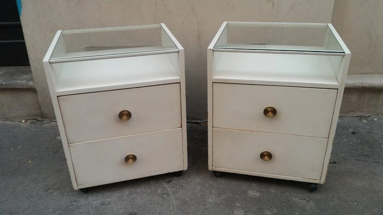 Pair of white bedside tables by Carlo De Carli for Sormani, 1960s 3