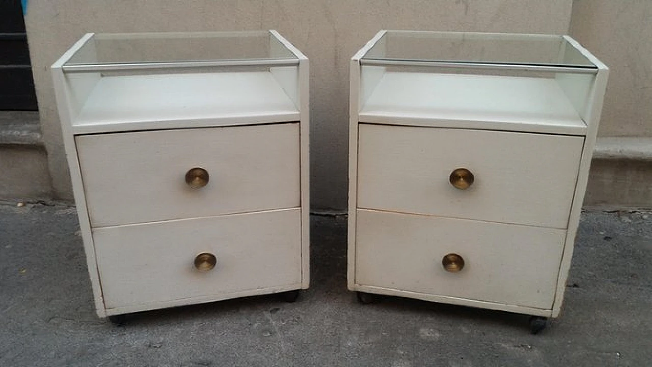 Pair of white bedside tables by Carlo De Carli for Sormani, 1960s 5