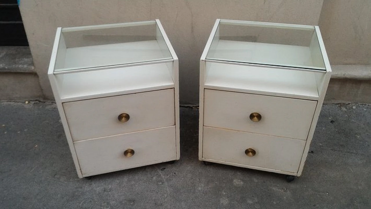 Pair of white bedside tables by Carlo De Carli for Sormani, 1960s 10