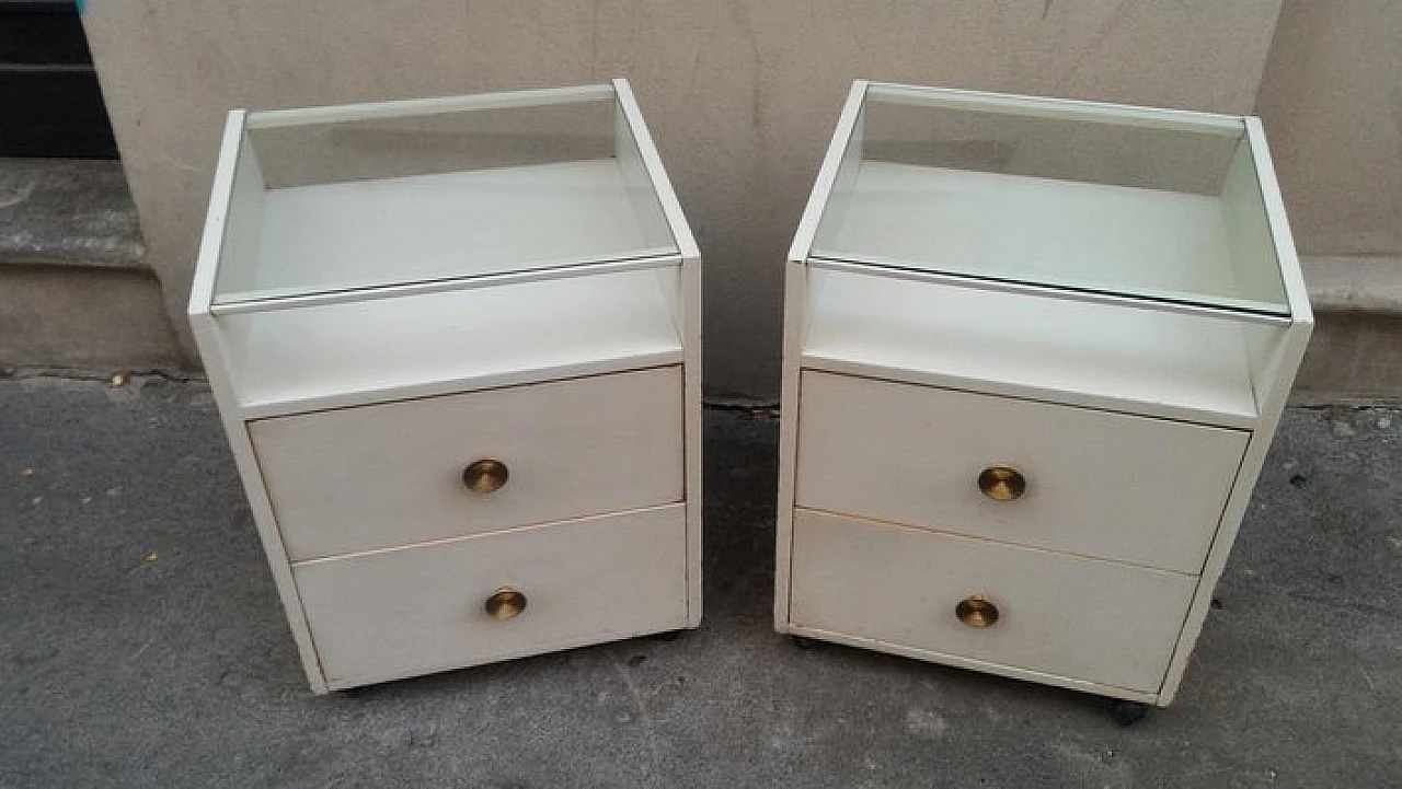 Pair of white bedside tables by Carlo De Carli for Sormani, 1960s 11