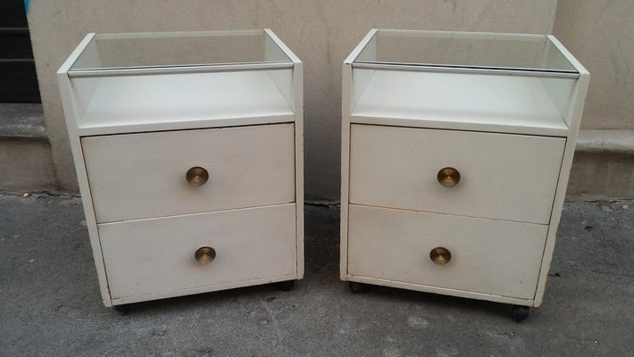 Pair of white bedside tables by Carlo De Carli for Sormani, 1960s 12