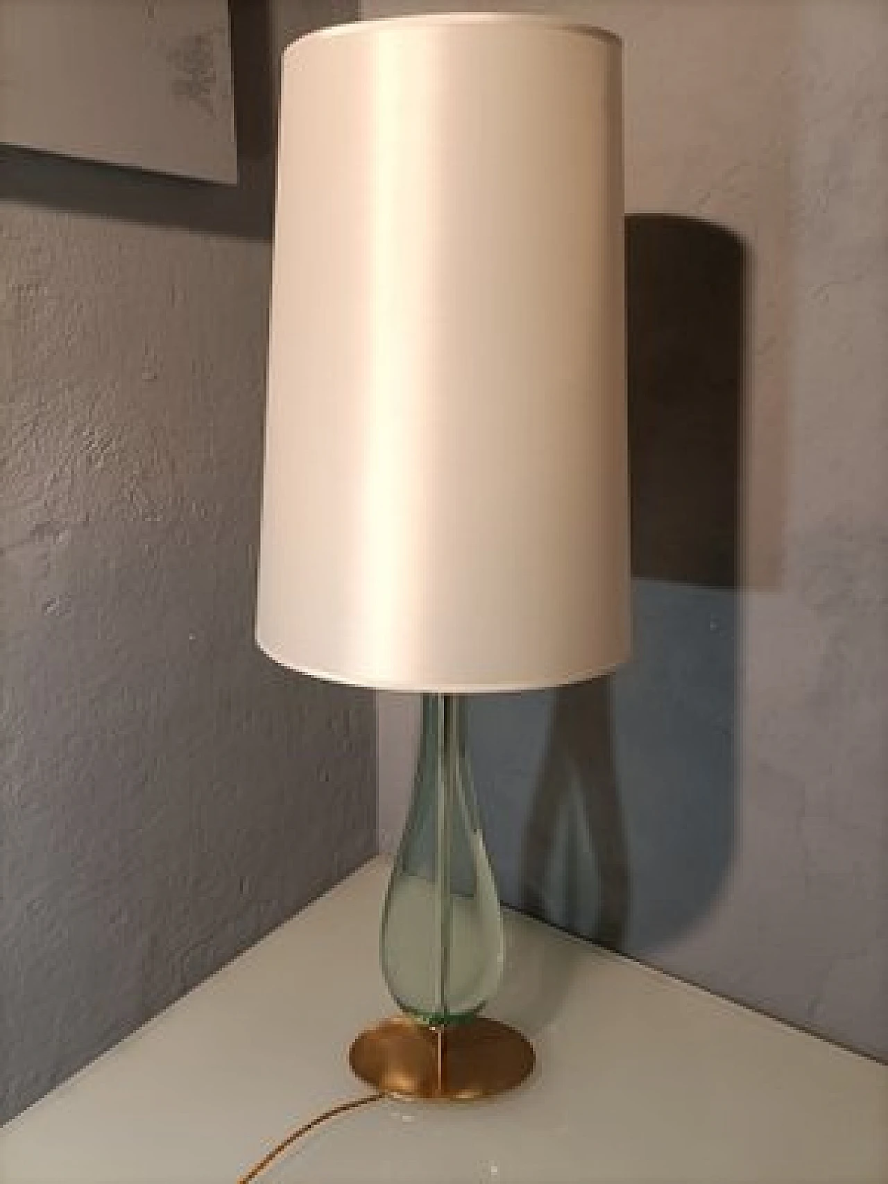 Glass & brass table lamp by Max Ingrand for Fontana Arte, 1950s 2