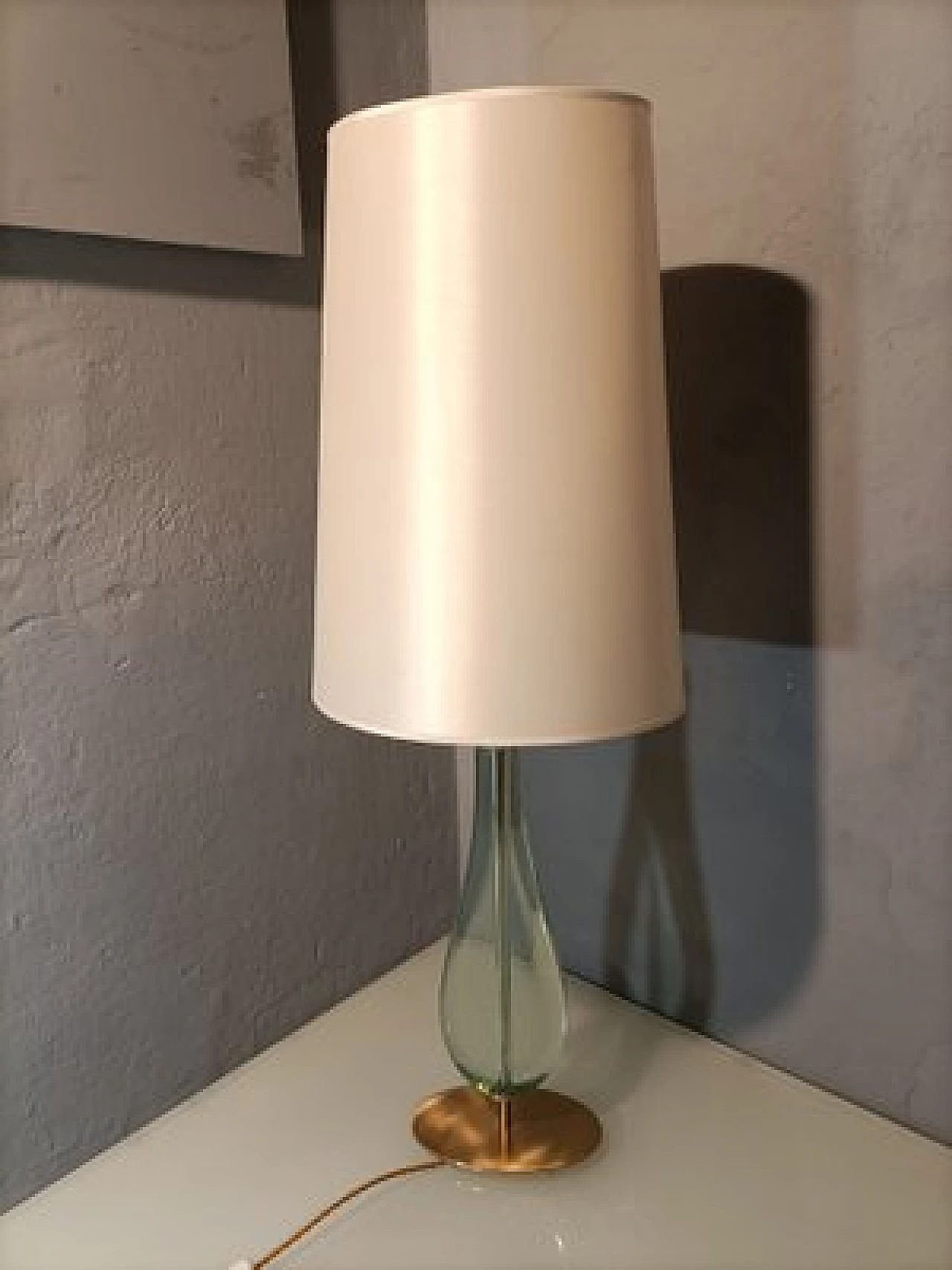 Glass & brass table lamp by Max Ingrand for Fontana Arte, 1950s 3