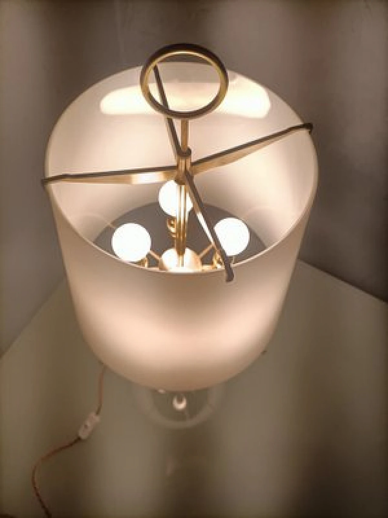 Lampada da tavolo in vetro di M. Ingrand per Fontana Arte, anni '50 12