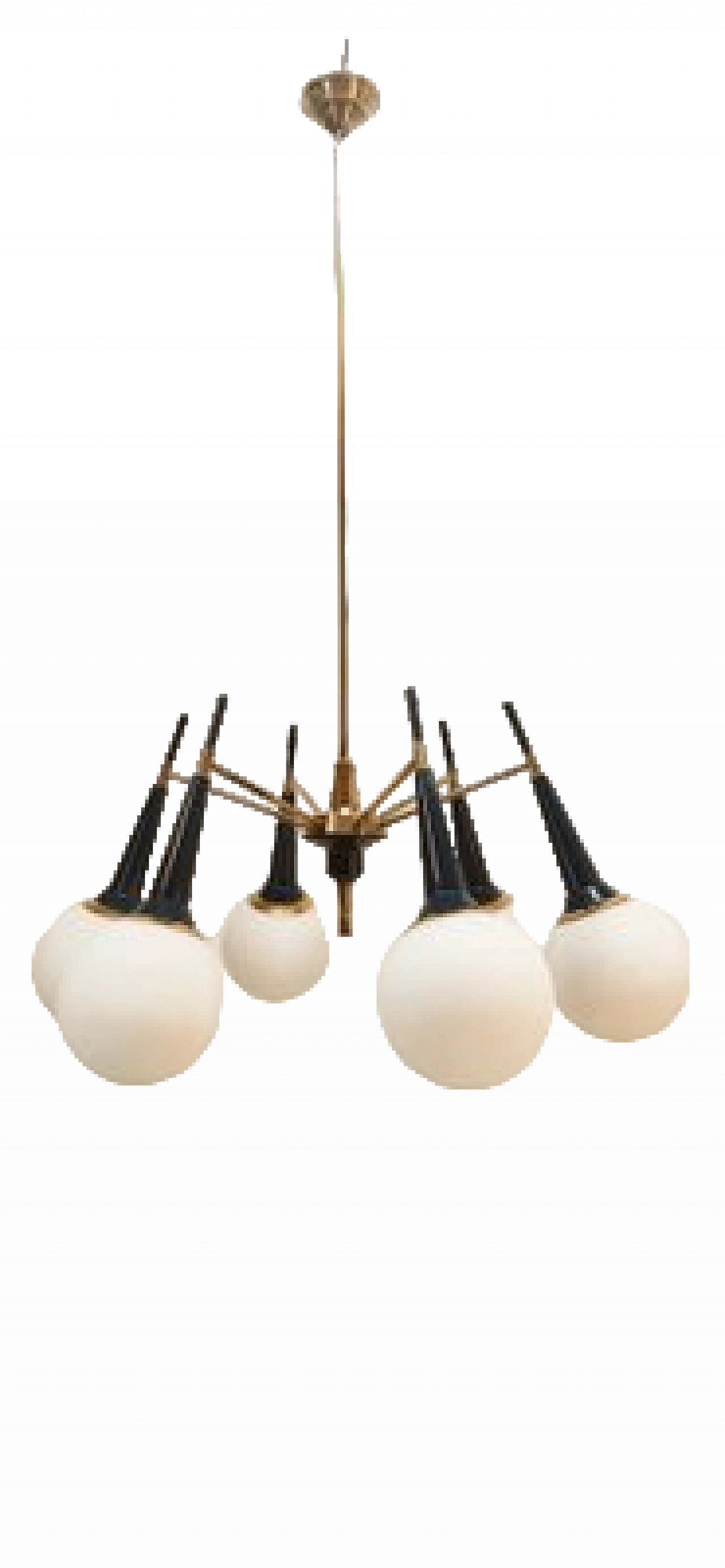 Sputnik brass and glass chandelier, 1960s 16