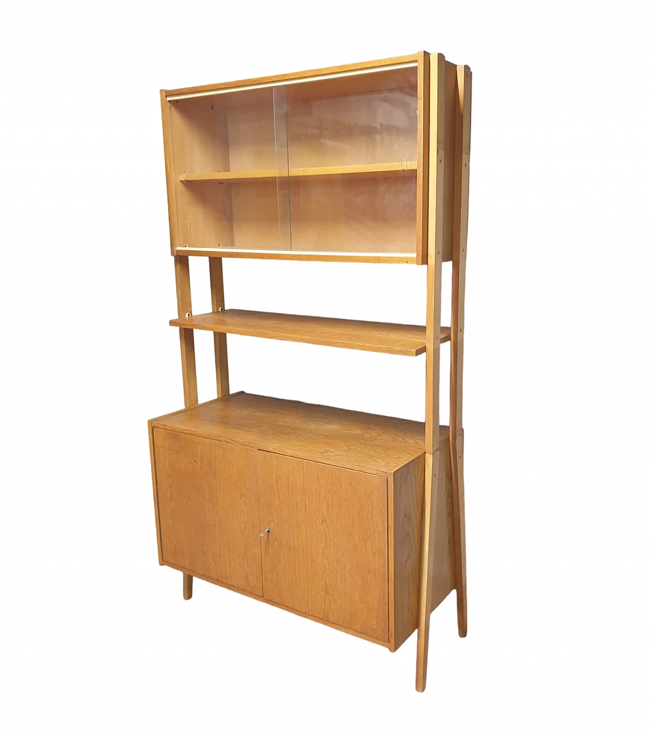 Wood and glass bookcase by F. Jirák for Tatra Nábytok, 1960s 10