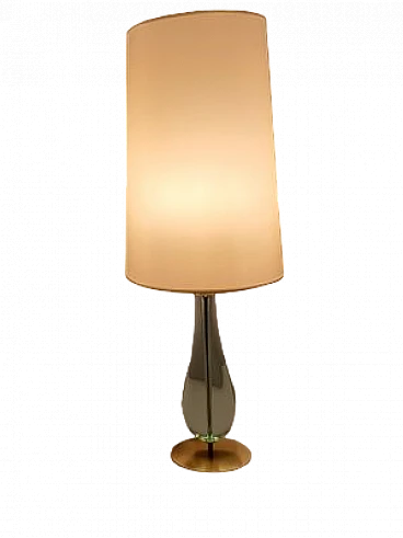 Glass & brass table lamp by Max Ingrand for Fontana Arte, 1950s