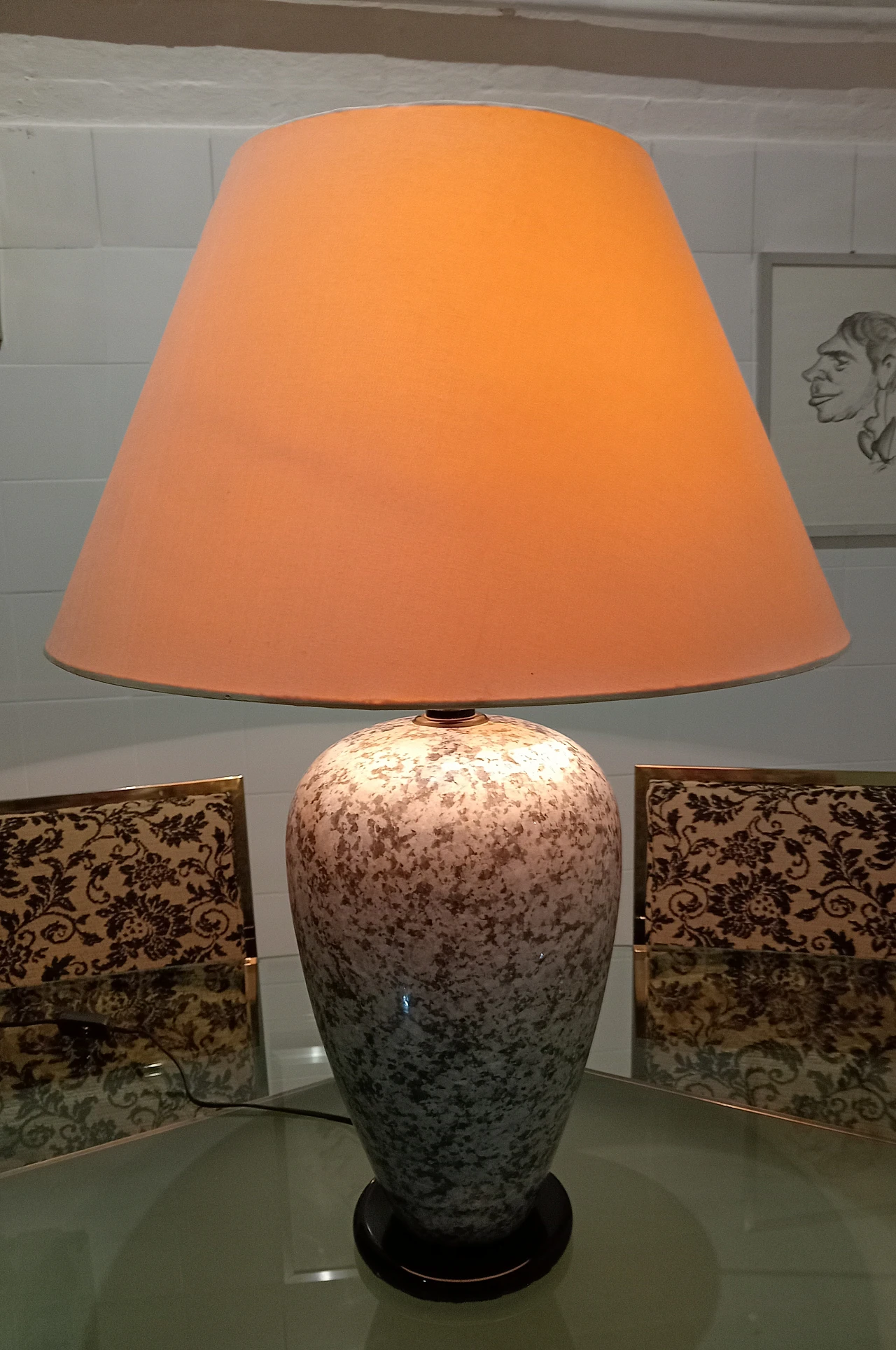 Ceramic table lamp by Le Porcellane, 1980s 4