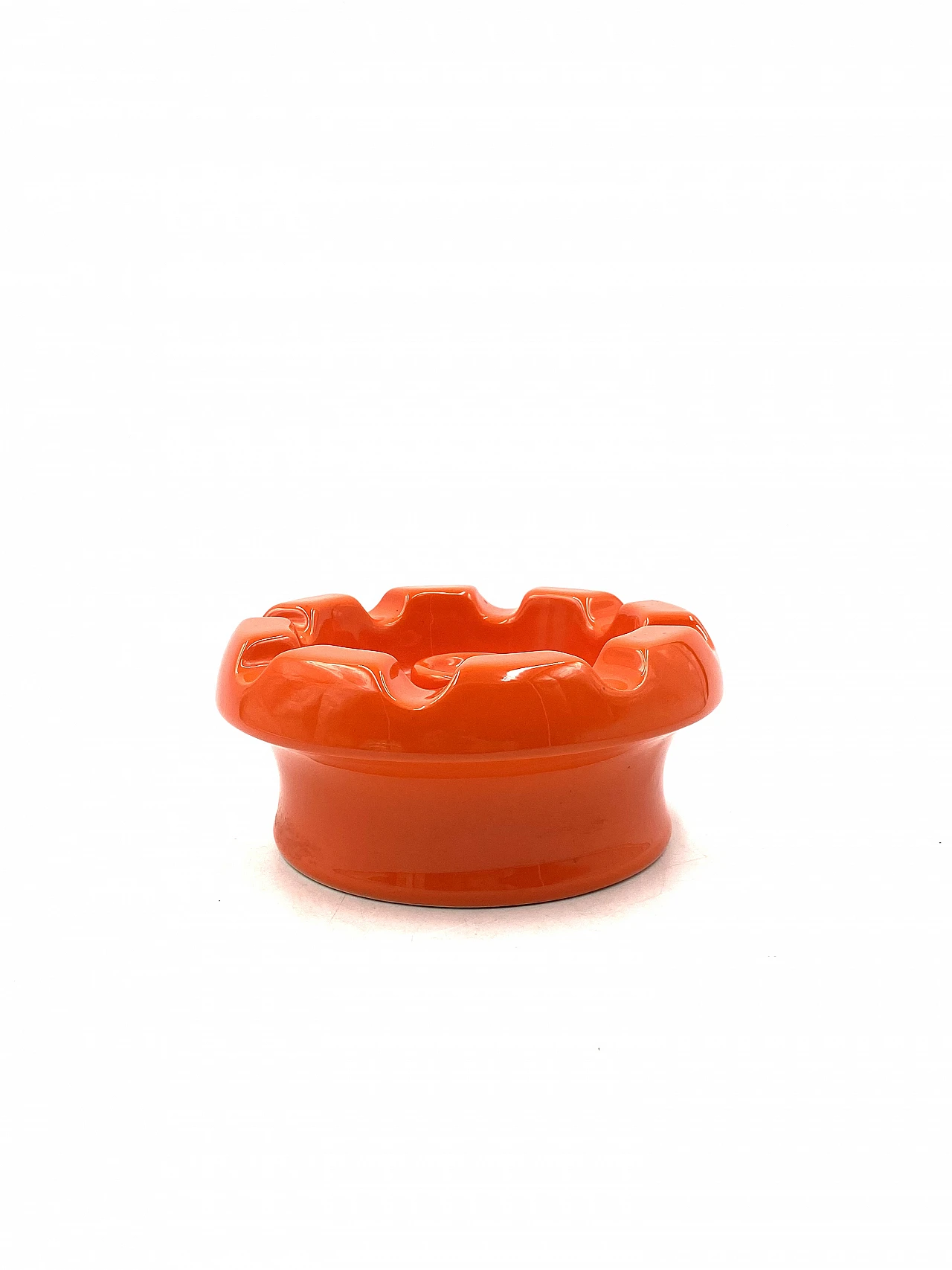 Posacenere in ceramica arancione di Pino Spagnolo per Sicart, anni '70 1