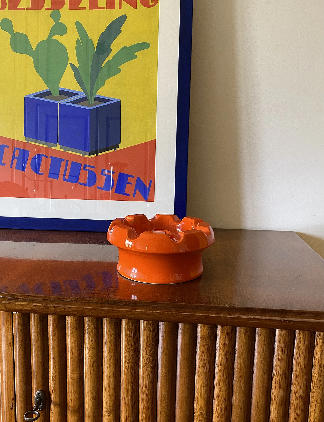 Posacenere in ceramica arancione di Pino Spagnolo per Sicart, anni '70 3