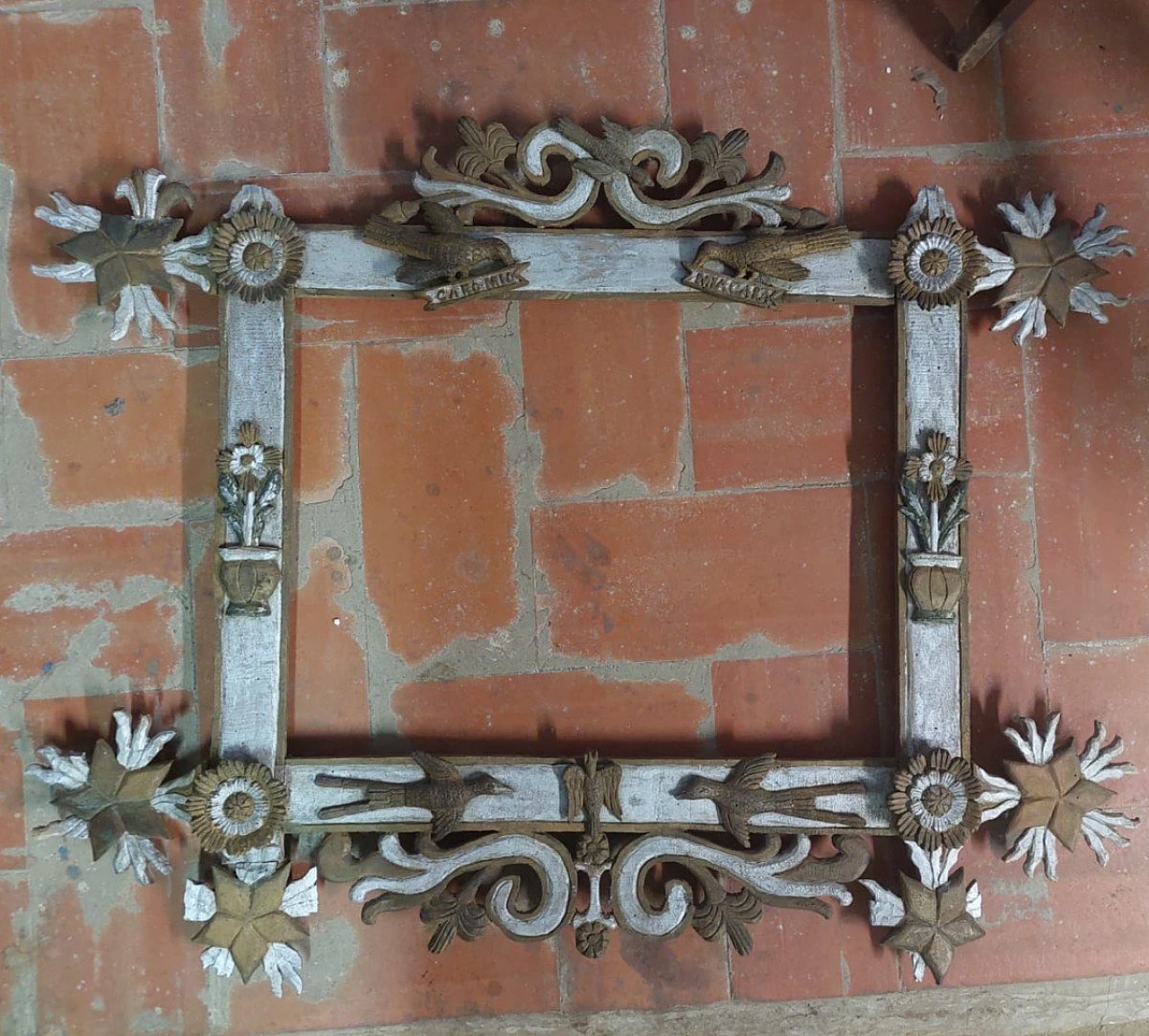 Carved wood wedding frame, second half of the 19th century 10