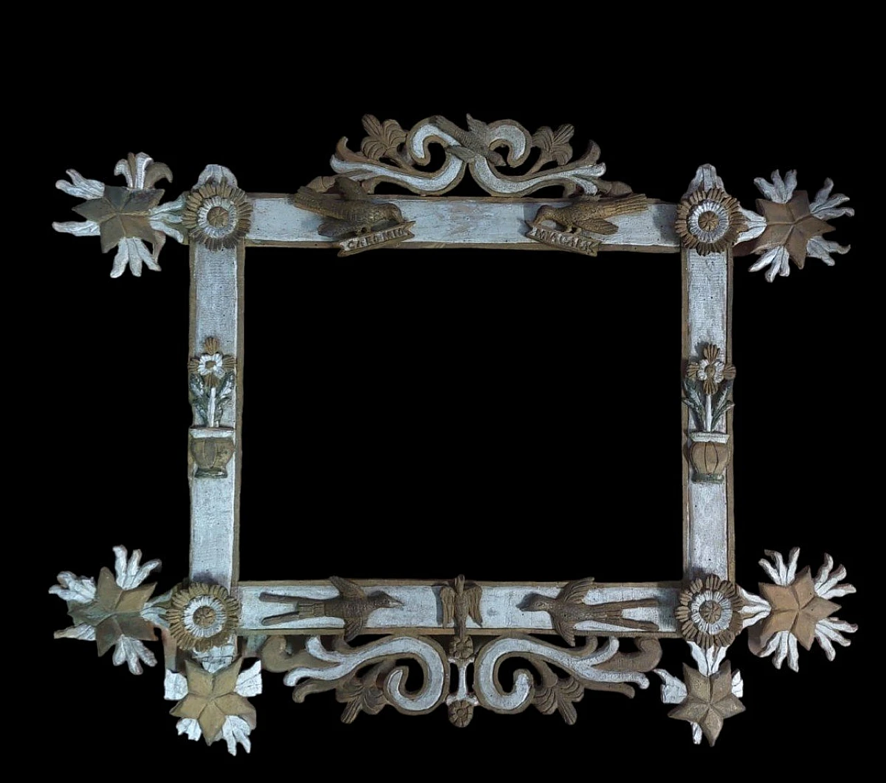 Carved wood wedding frame, second half of the 19th century 13