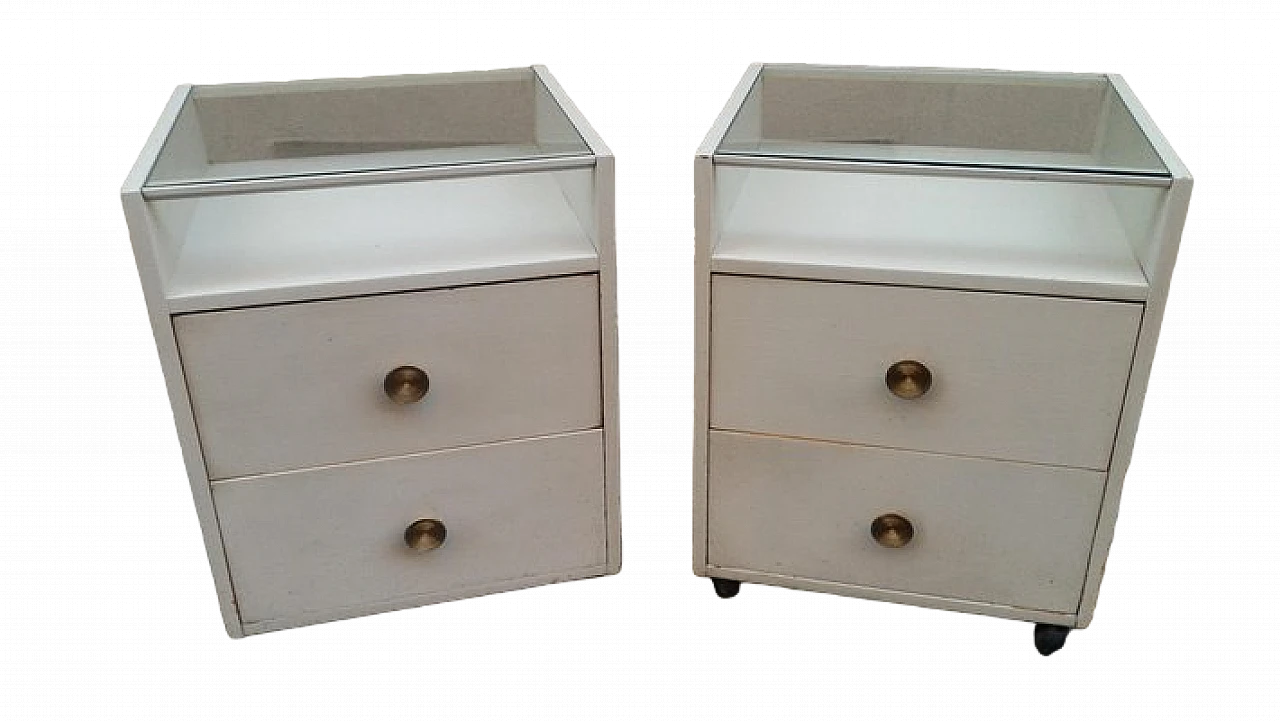 Pair of white bedside tables by Carlo De Carli for Sormani, 1960s 14