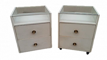 Pair of white bedside tables by Carlo De Carli for Sormani, 1960s