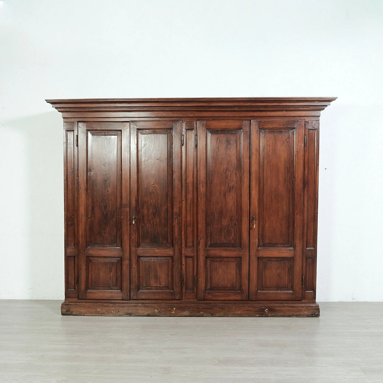 Four-door stained spruce wardrobe, second half of the 19th century 1