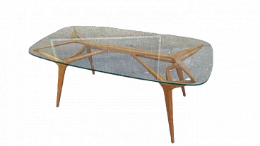 Coffee table in light wood by M. Gottardi for Roncoroni Cantù, 1950s