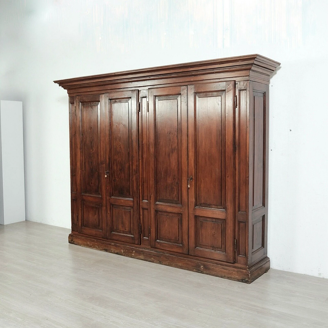 Four-door stained spruce wardrobe, second half of the 19th century 3