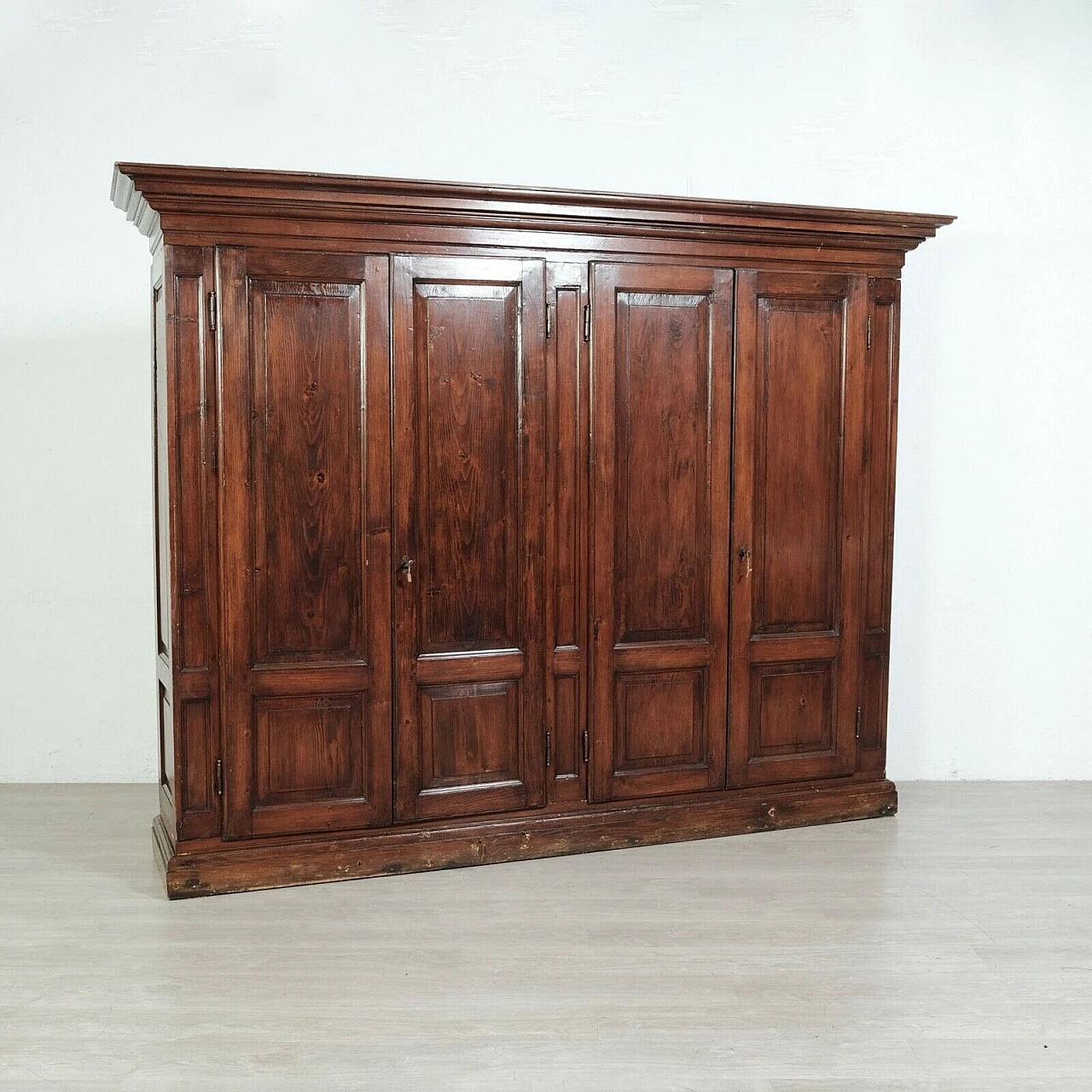 Four-door stained spruce wardrobe, second half of the 19th century 11