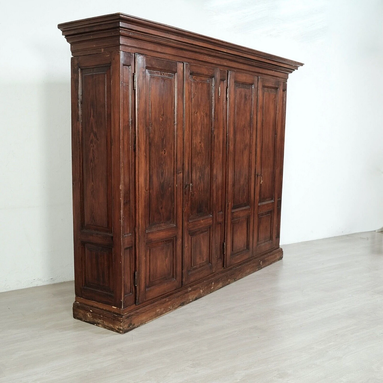 Four-door stained spruce wardrobe, second half of the 19th century 12