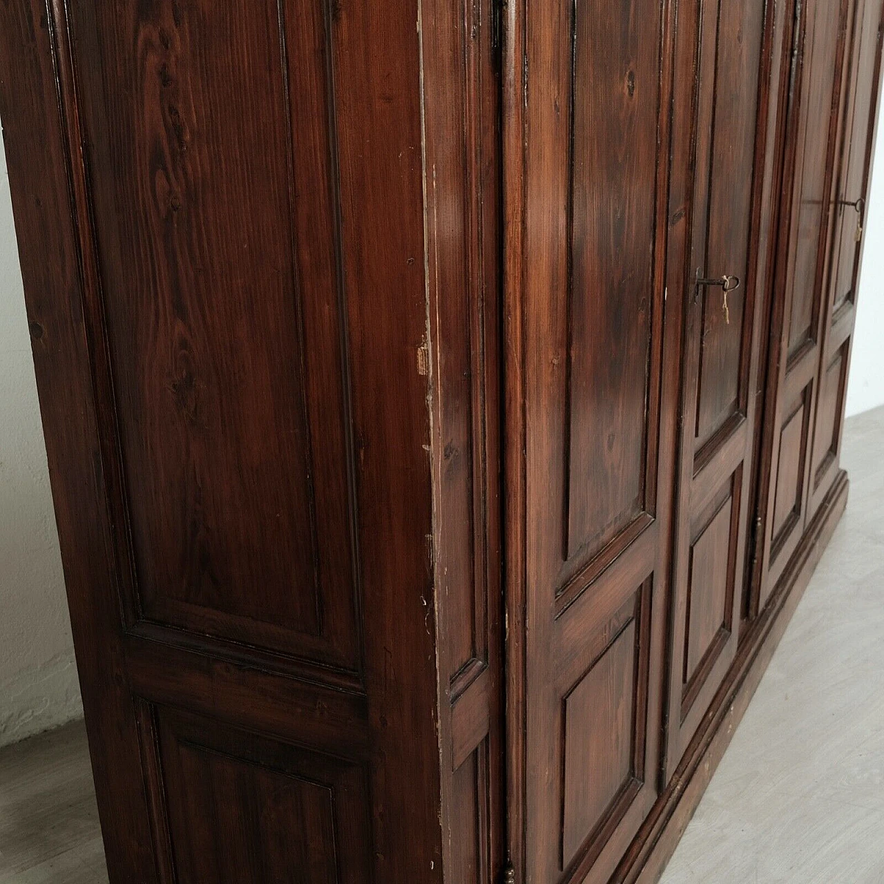 Four-door stained spruce wardrobe, second half of the 19th century 13