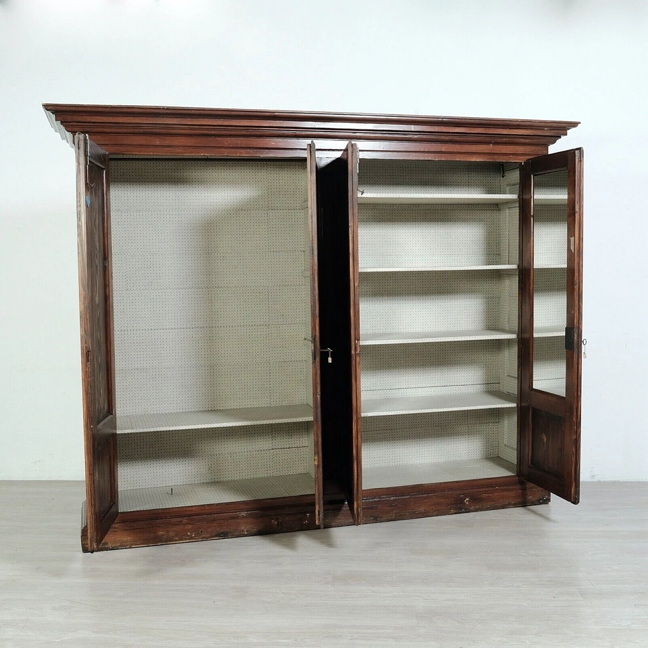 Four-door stained spruce wardrobe, second half of the 19th century 15