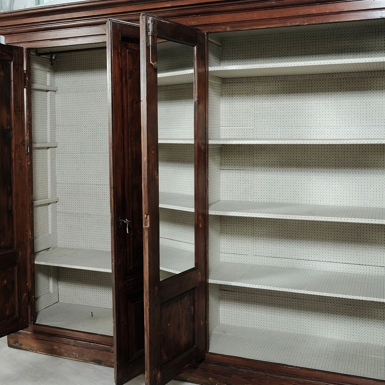 Four-door stained spruce wardrobe, second half of the 19th century 17