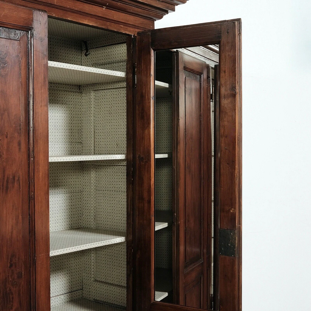 Four-door stained spruce wardrobe, second half of the 19th century 19