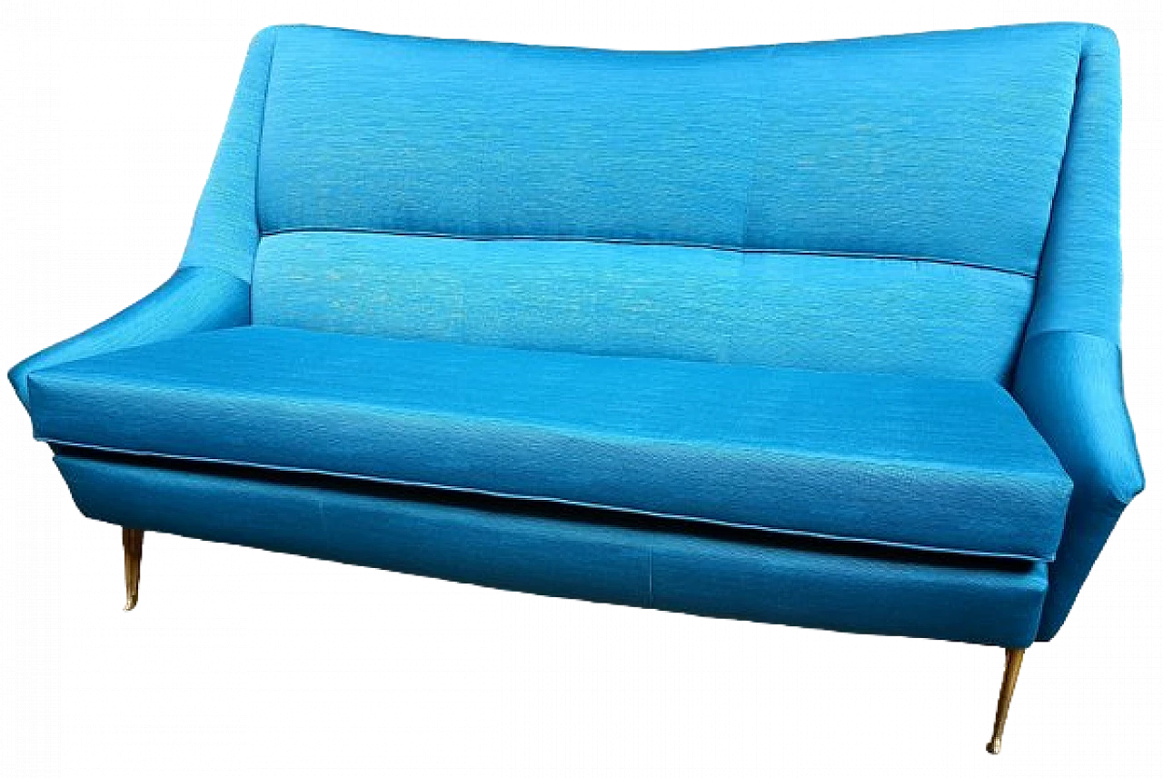 2-Seater sofa in blue fabric by Gio Ponti for Isa Bergamo, 1950s 6