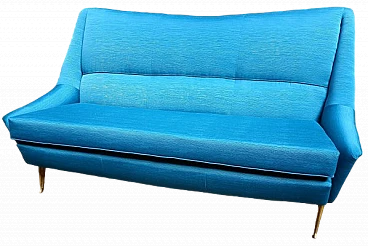 2-Seater sofa in blue fabric by Gio Ponti for Isa Bergamo, 1950s