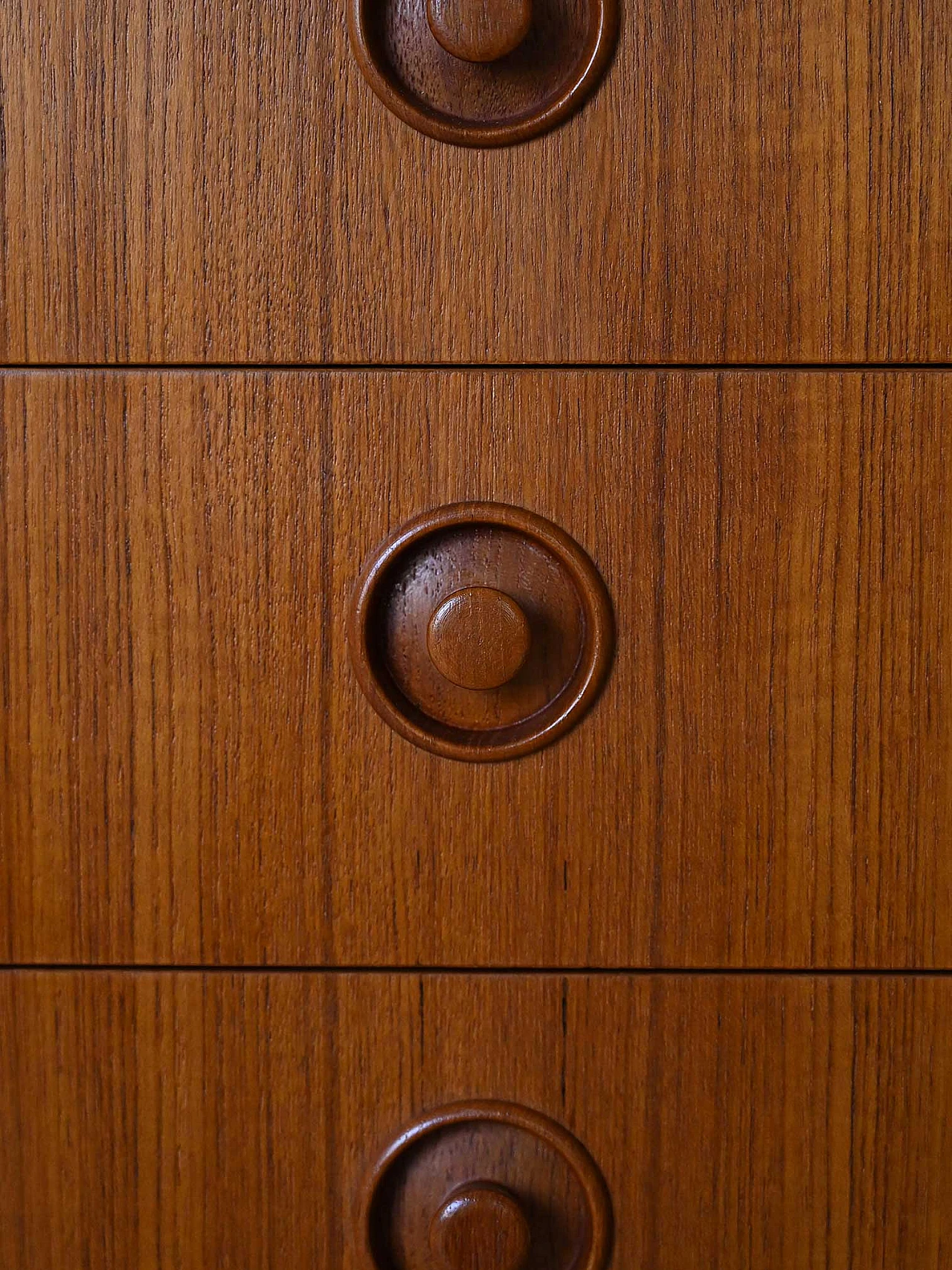 Cassettiera in teak con quattro cassetti, anni '60 9