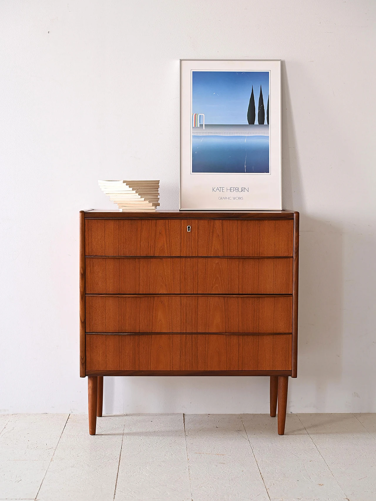 Danish teak chest of drawers with four drawers, 1960s 1