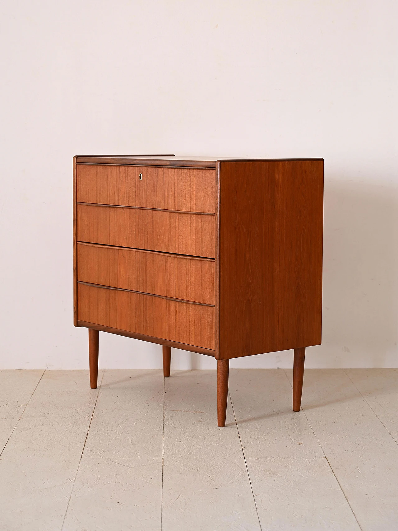 Danish teak chest of drawers with four drawers, 1960s 4