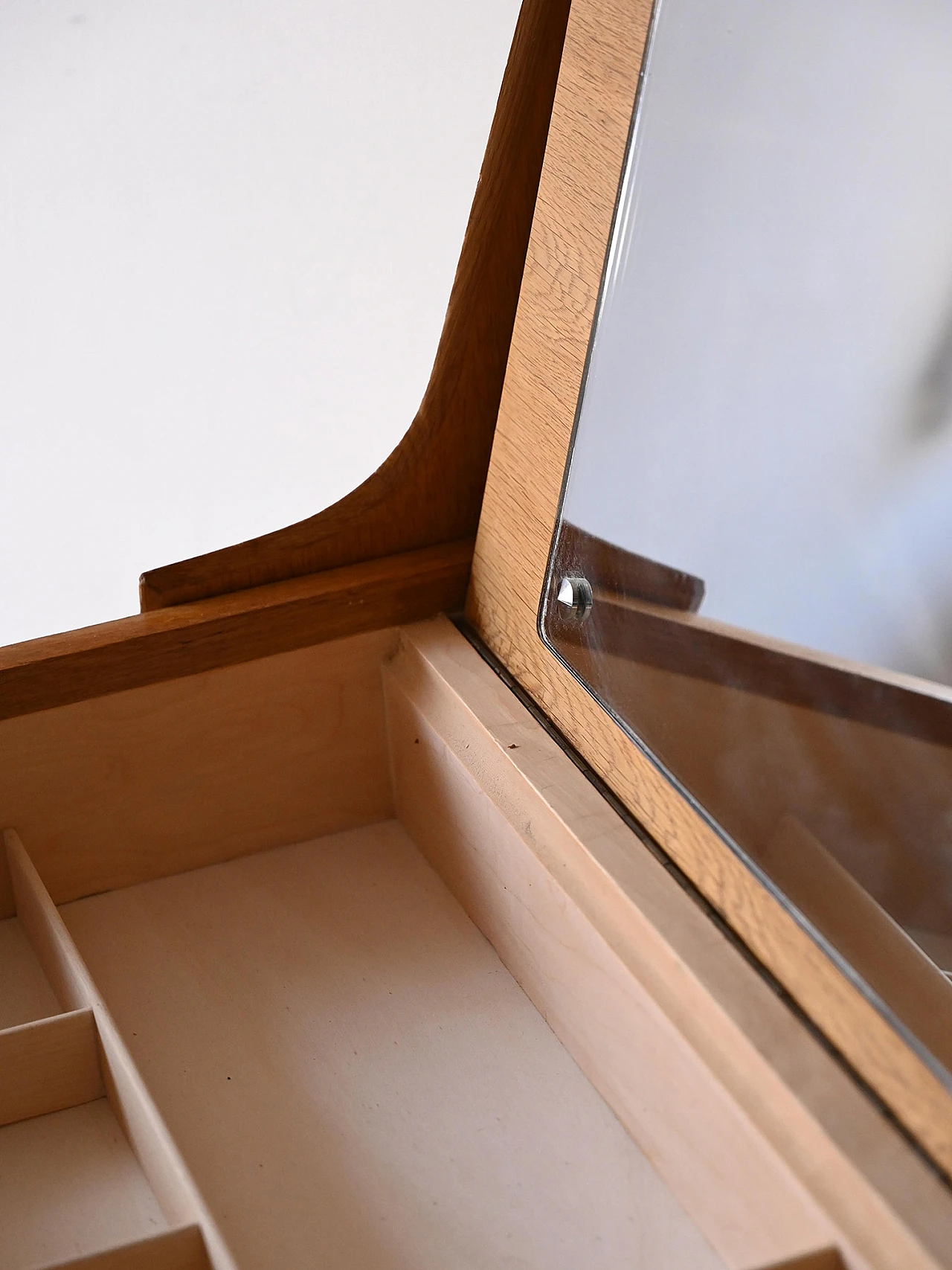 Scandinavian oak chest of drawers with desk, 1960s 10