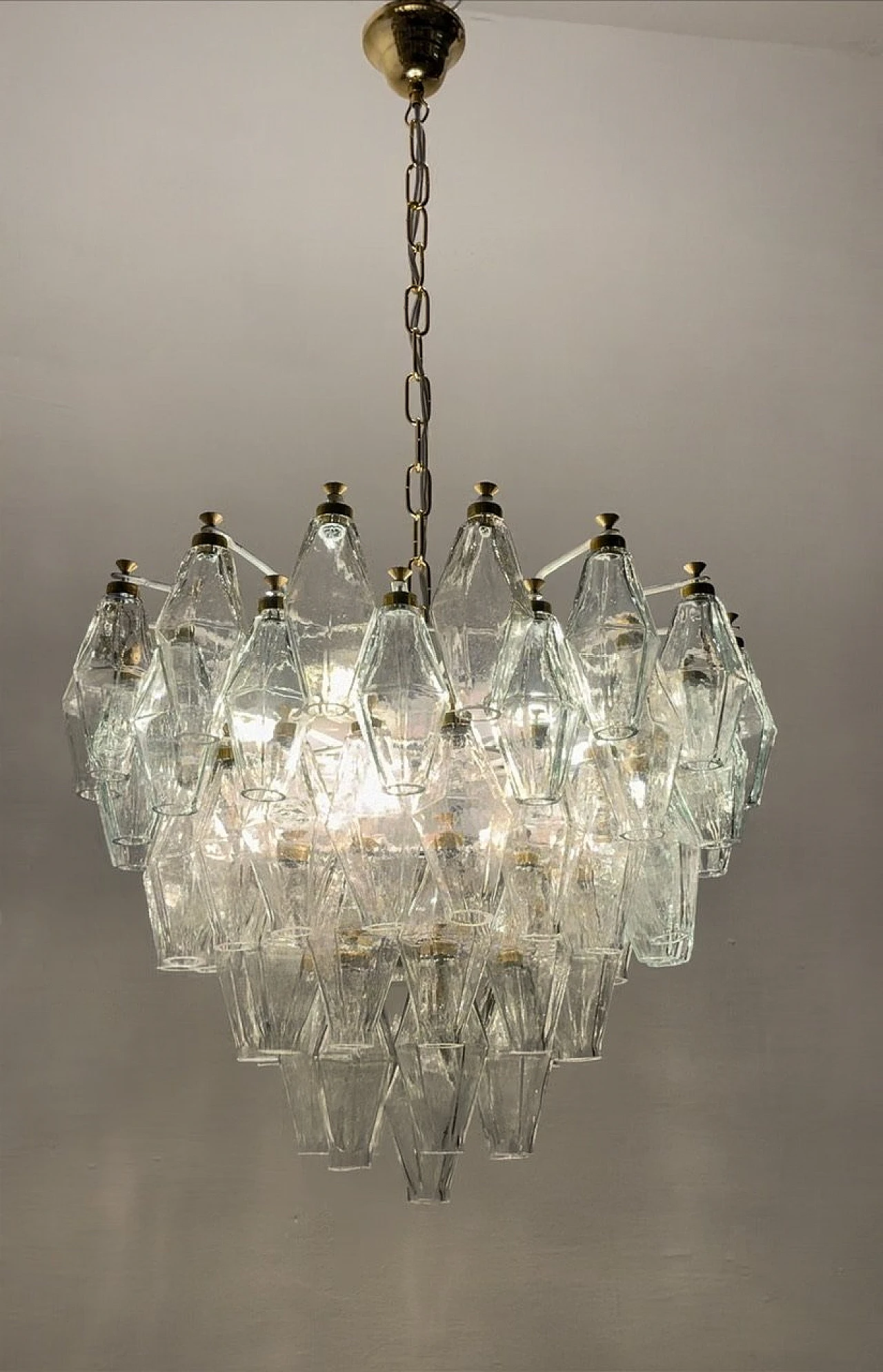 Murano glass chandelier with polygons, 1980s 3