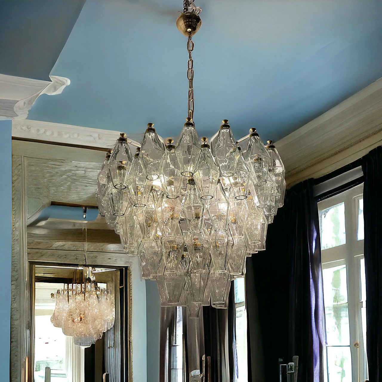 Murano glass chandelier with polygons, 1980s 6