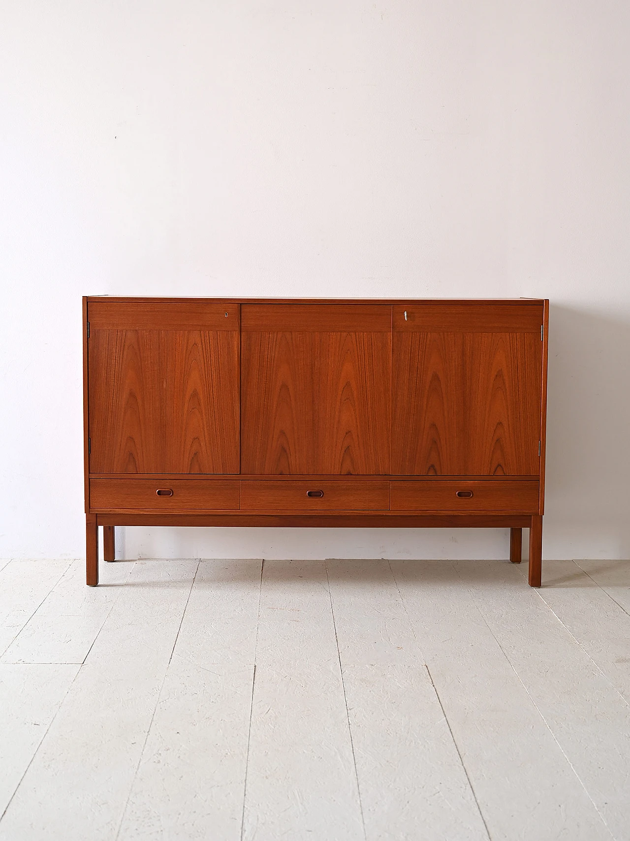 Credenza svedese in legno squadrata, anni '60 2