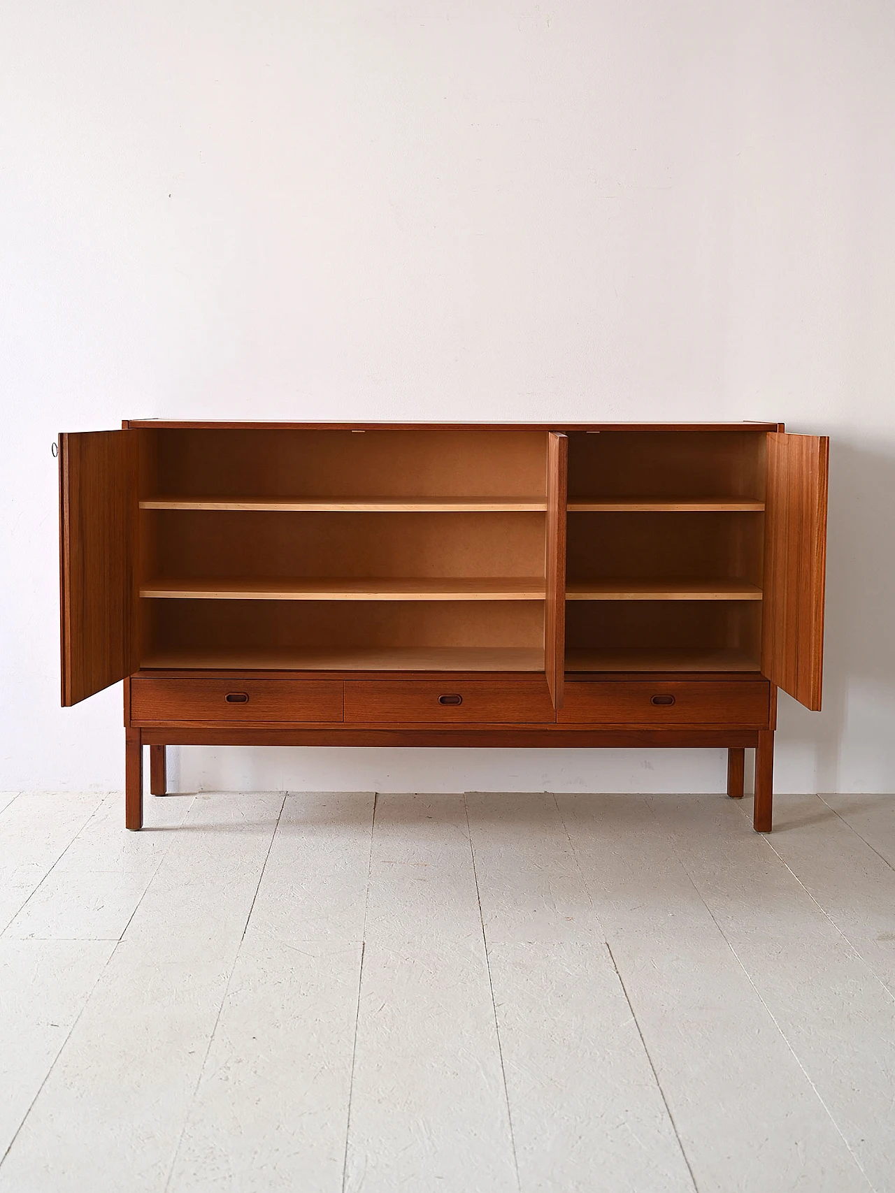 Credenza svedese in legno squadrata, anni '60 3