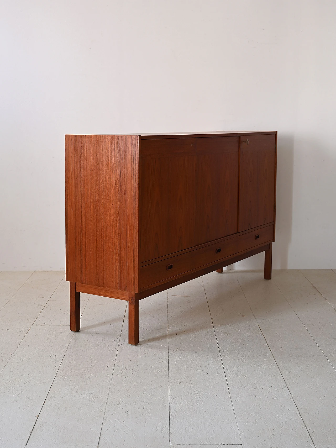 Credenza svedese in legno squadrata, anni '60 4